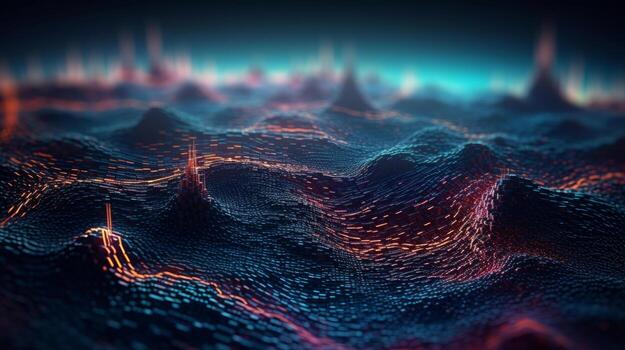 alto tecnología futurista computadora gráficos fondo, ilustración ai generativo foto