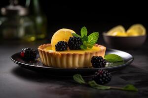 Lemon tart. Illustration photo