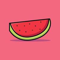 Fresco sandía jugo, salpicando sandía jugo aislado en rosado antecedentes. aislado icono comida sandía de jugo. para tu diseño. plano dibujos animados estilo vector