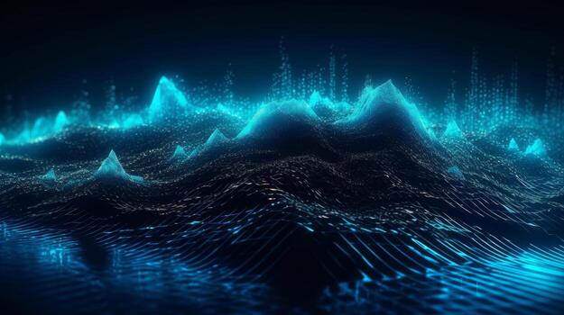 High tech futuristic computer graphics background, Illustration photo