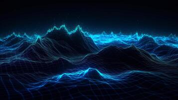 High tech futuristic computer graphics background, Illustration photo