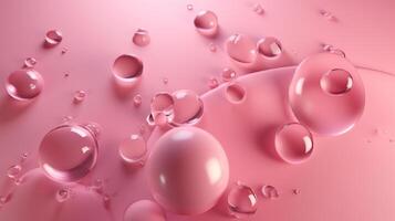 Pink pastel background with drops. Illustration photo