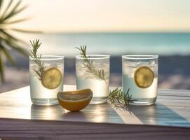 Lemonade with lemon. Illustration photo