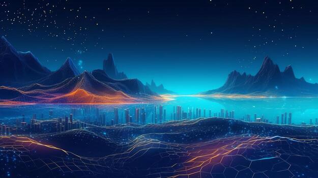 alto tecnología futurista computadora gráficos fondo, ilustración ai generativo foto