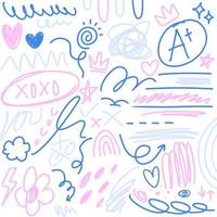 Abstract Set of Scribble School Doodles vector