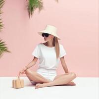 Minimalist background for post in social network. Illustration photo