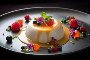 Panna cotta dessert. Illustration photo