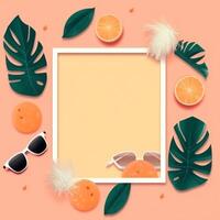 Minimalist summer background for social media post. Illustration photo