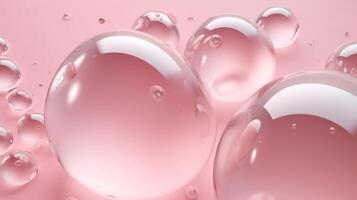 Pink pastel background with drops. Illustration photo