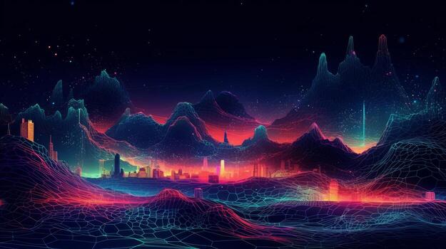 alto tecnología futurista computadora gráficos fondo, ilustración ai generativo foto