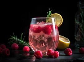 Raspberry cocktail. Illustration photo