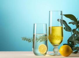 Lemonade with lemon. Illustration photo