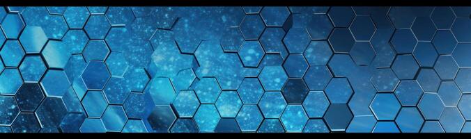 Blue background made up of hexagonal shaped cells. Illustration photo