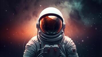 Astronaut in space background. Illustration photo