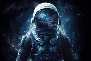 Astronaut in space background. Illustration photo