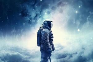 Astronaut in space background. Illustration photo