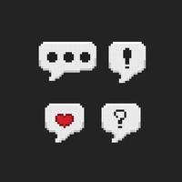 speech bubble set in pixel art style vector