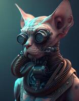 Sphynx cat illustration created with ai tools photo