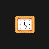 square clock in pixel art style vector