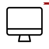 computer line icon vector