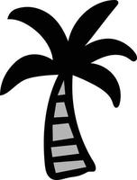 Simple clipart style exotic coconut palm tree vector