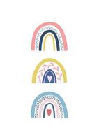 set of abstract cute rainbow vector