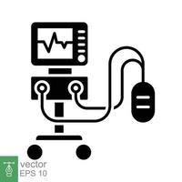 Medical ventilator flat icon. Simple solid style. Artificial ventilation of the lungs concept. Silhouette, glyph symbol. Vector illustration isolated on white background. EPS 10.