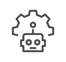 Artificial intelligence related icon outline and linear vector. vector