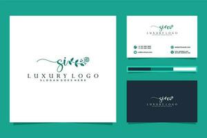 Initial SI Feminine logo collections and business card template Premium Vector