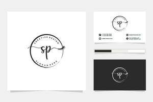 Initial SP Feminine logo collections and business card template Premium Vector