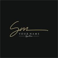 Letter SM Signature Logo Template Vector