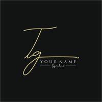 Letter TG Signature Logo Template Vector