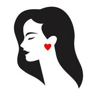 Woman face silhouette. Vector Illustration