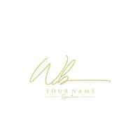 Letter WB Signature Logo Template Vector