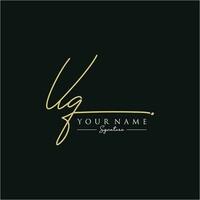 Letter VQ Signature Logo Template Vector