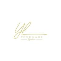 Letter YL Signature Logo Template Vector