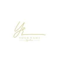 Letter YR Signature Logo Template Vector