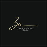 Letter ZA Signature Logo Template Vector