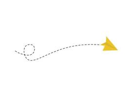 Dashed line paper airplane route vector