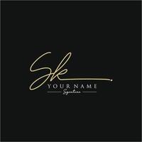 Letter SK Signature Logo Template Vector