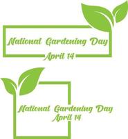 National Gardening Day. April 14. Vector illustration. Holiday poster.