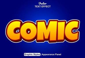 comic text effect with orange graphic style and editable. vector