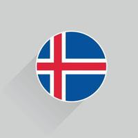 Islandia nacional bandera botón 3d, Islandia bandera vector icono, Islandia bandera icono