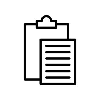 Clipboard paste, copy paste content icon in line style design isolated on white background. Editable stroke. vector