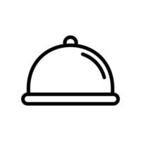 Cloche, tableware cover, food tray icon in line style design isolated on white background. Editable stroke. vector