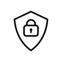 Shield with lock, 2FA, two factor authentication concept icon in line style design isolated on white background. Editable stroke. vector