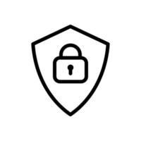 Shield with lock, 2FA, two factor authentication concept icon in line style design isolated on white background. Editable stroke. vector