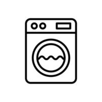 Washing machine icon in line style design isolated on white background. Editable stroke. vector