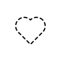 heart dashed line vector icon