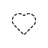 heart dashed line vector icon